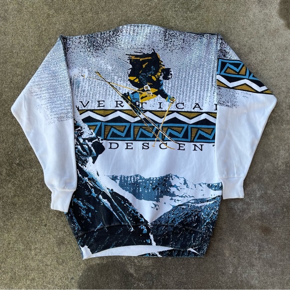 Vintage Vertical Descent Crewneck Sweatshirt AOP Magic Johnson Men’s Size Large - Picture 2 of 4